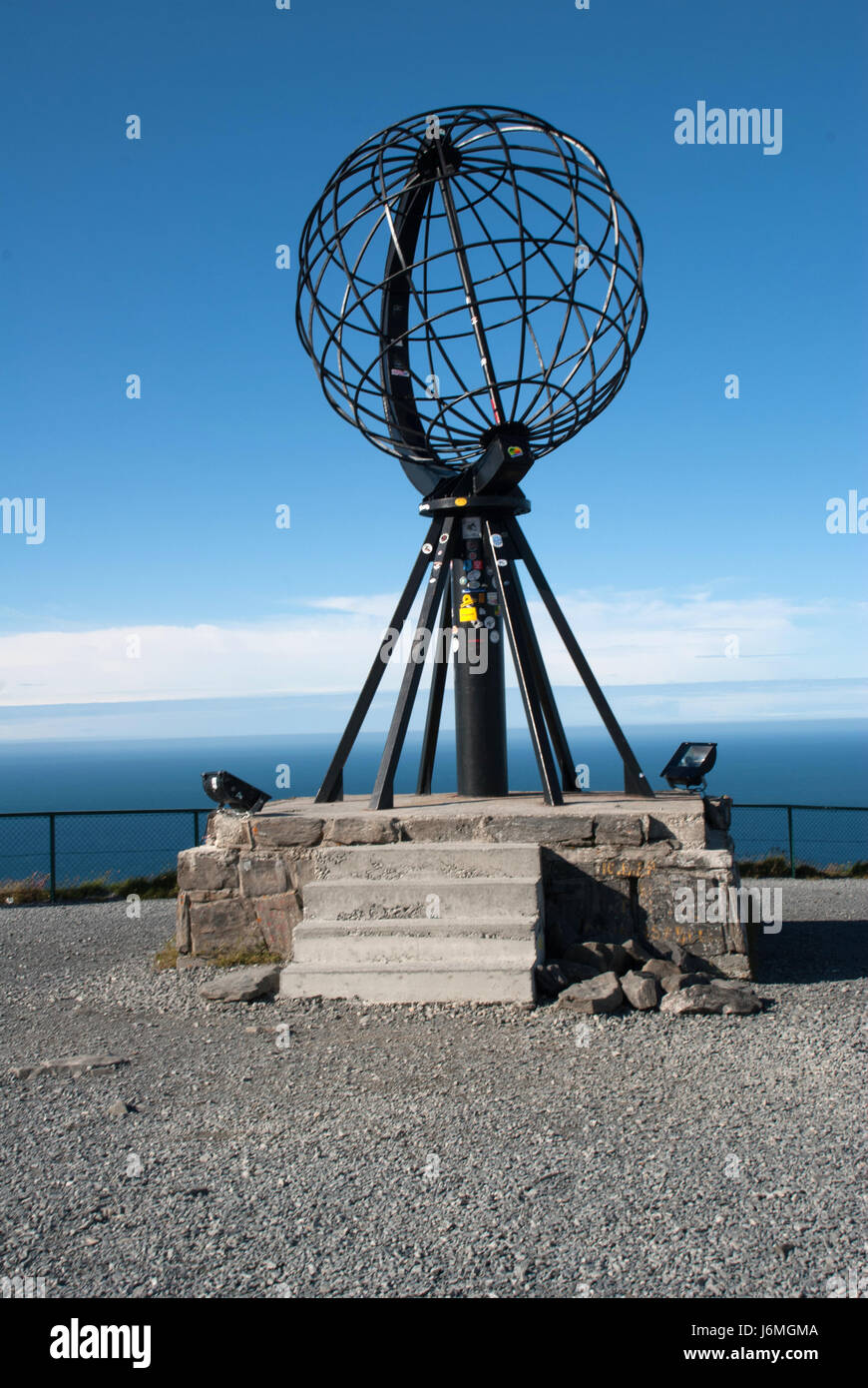 Nordkapp. Globe Monument at North Cape, Norway. Stock Photo