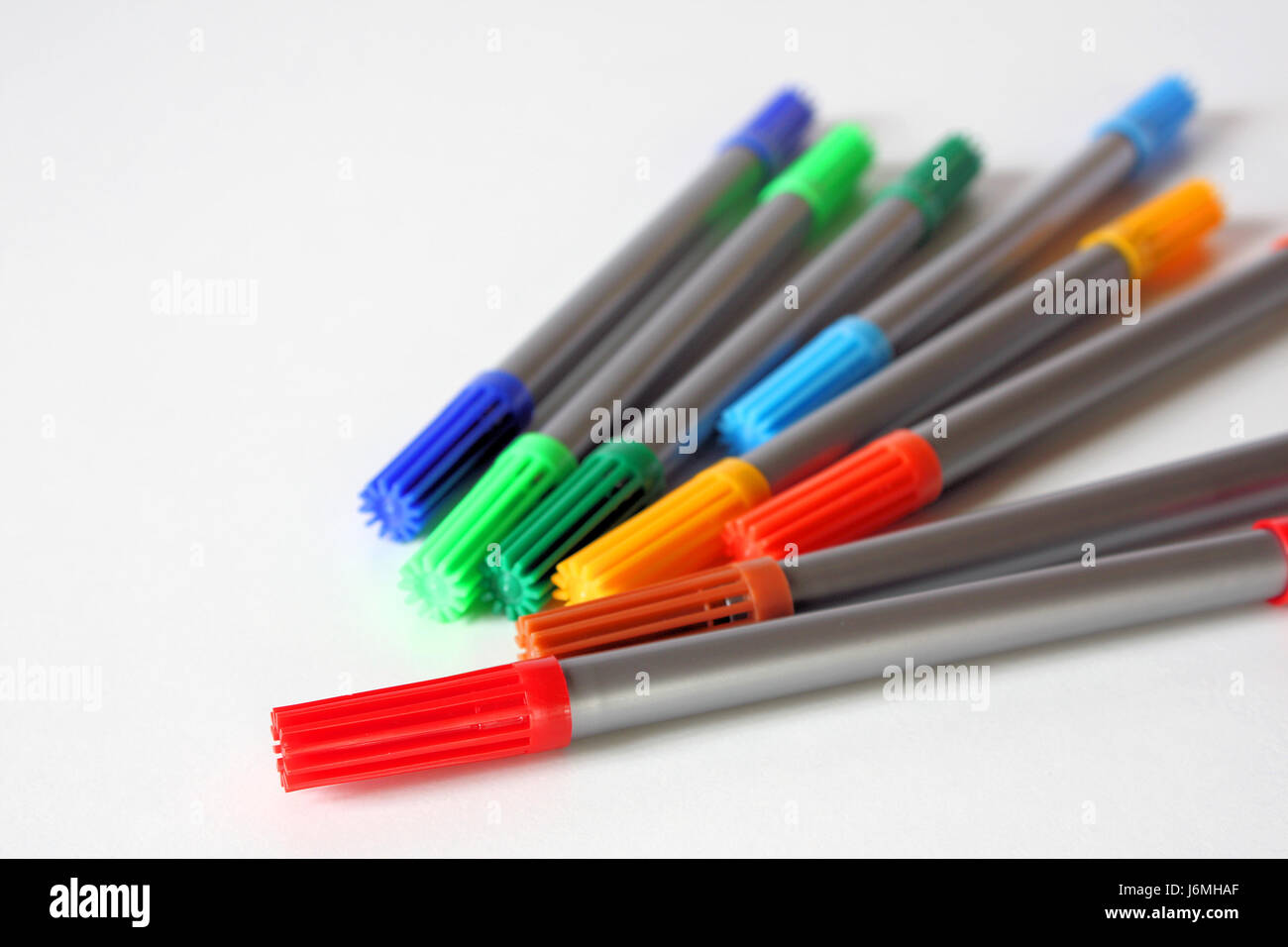 green felt tip pen bristol paper red pencil plotter pen red yellow blue