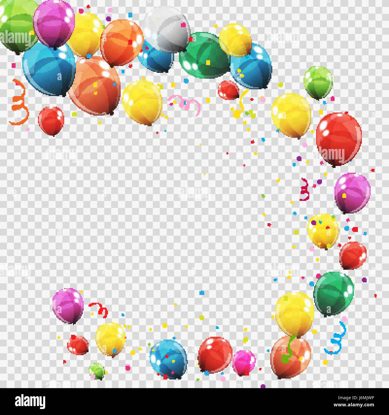 Group of Colour Glossy Helium Balloons Isolated on Transperent ...