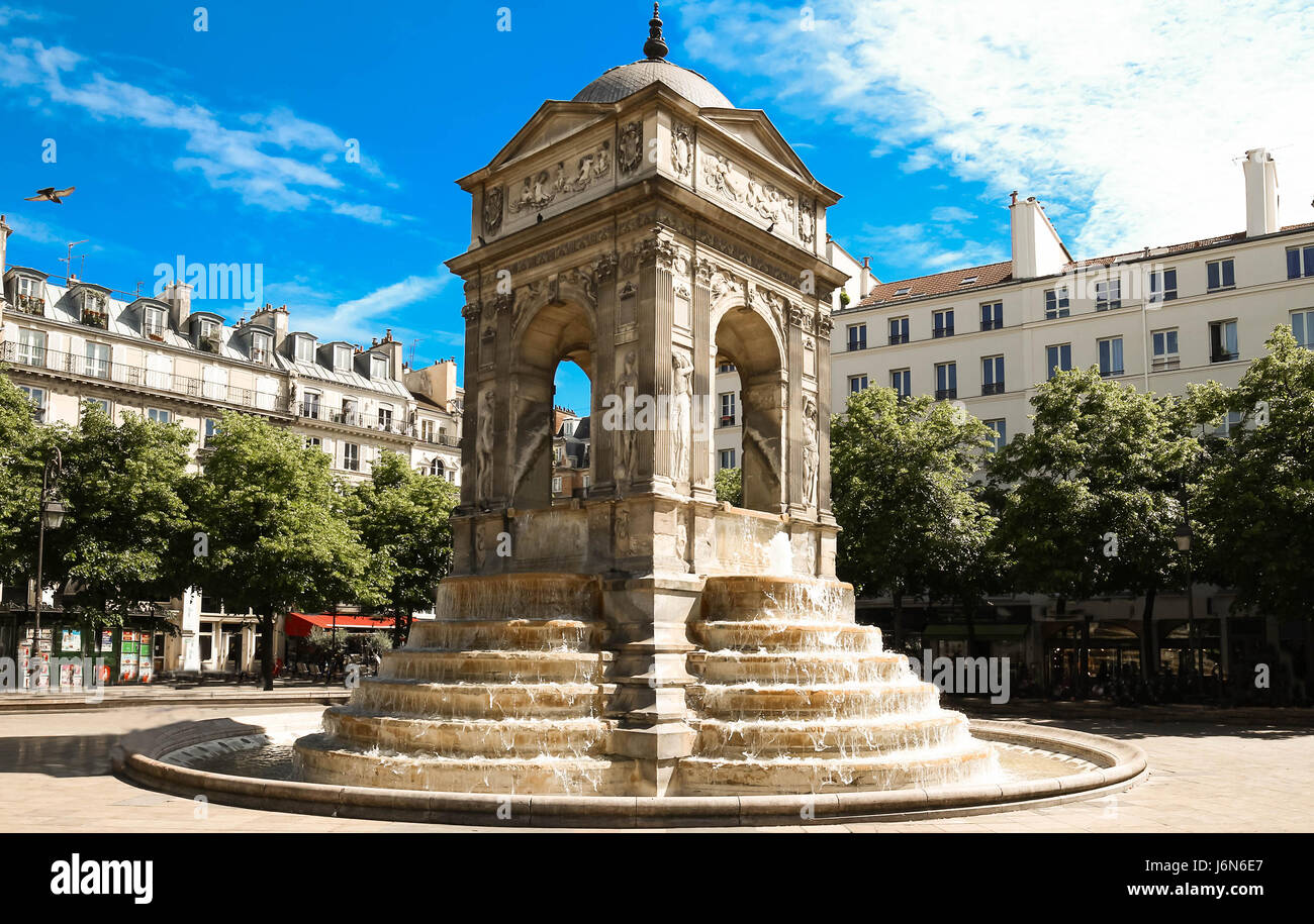 The Fountain of the Innocents in Paris, France. Stock Photo