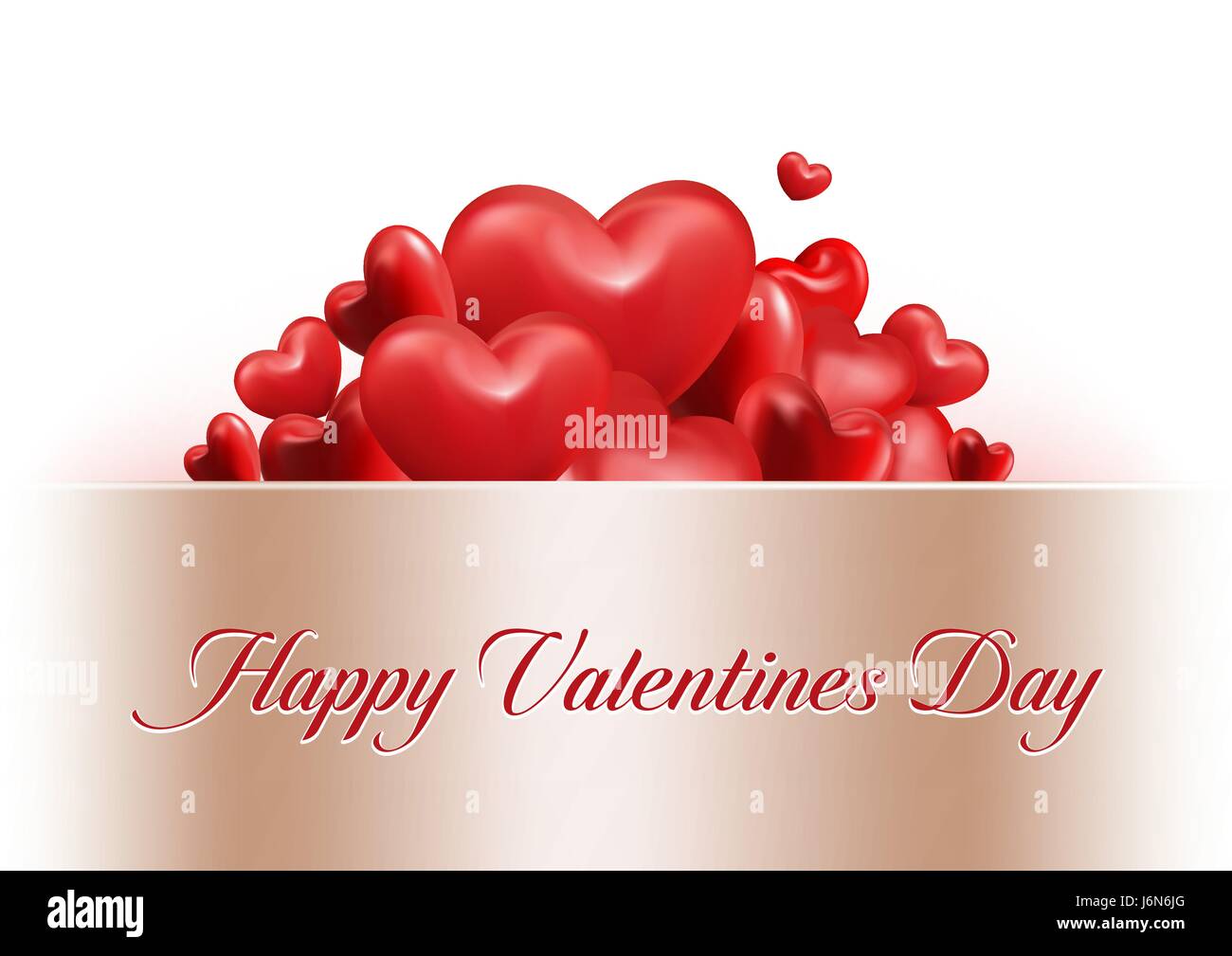 Valentines Day Background with Vector Red Sweet Balloon Hearts. Vector ...