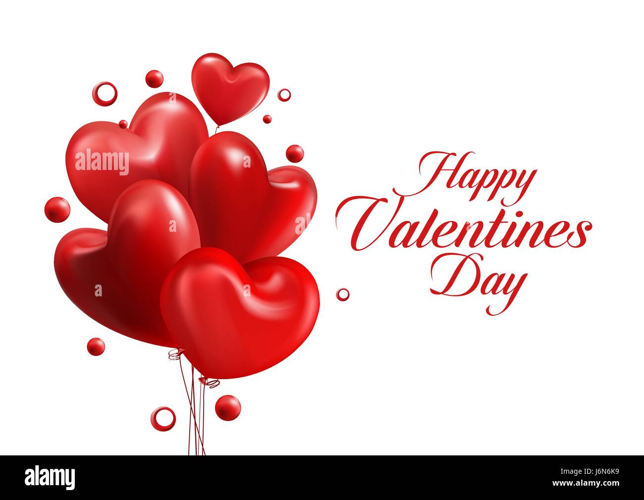 Valentines Day Background with Realistic Red Sweet Balloon Hearts ...