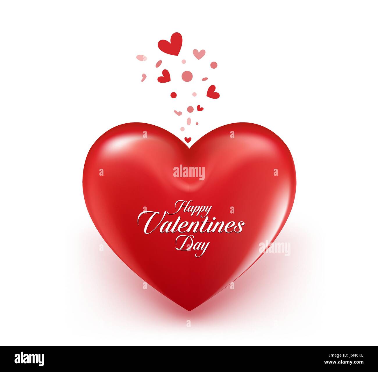 Valentines Day Background with Vector Red Sweet Balloon Hearts. Vector ...