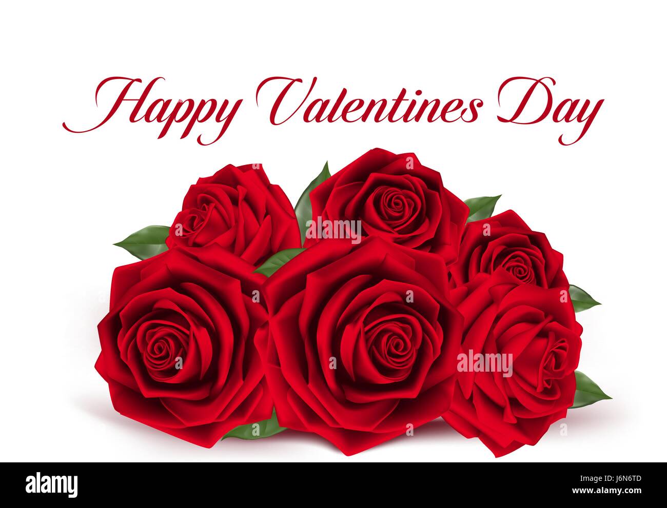 Sweet Valentines Day Background with Vector Red Roses. Mesh Vector ...