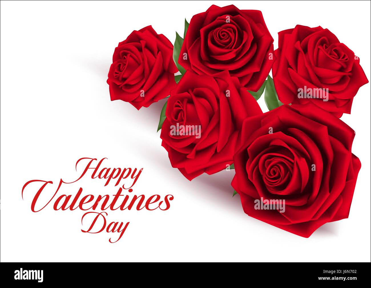 Sweet Valentines Day Vector Background with Realistic Red Roses. Mesh ...