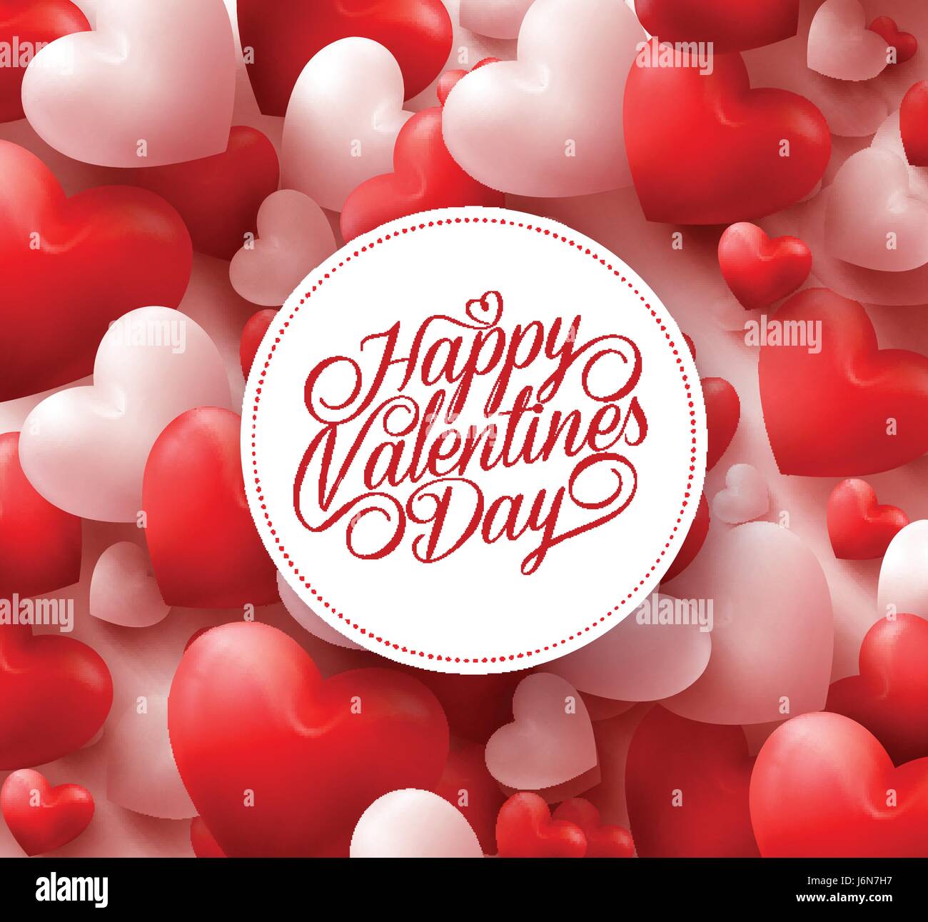 Red Hearts Background with Happy Valentines Day Greetings in White ...