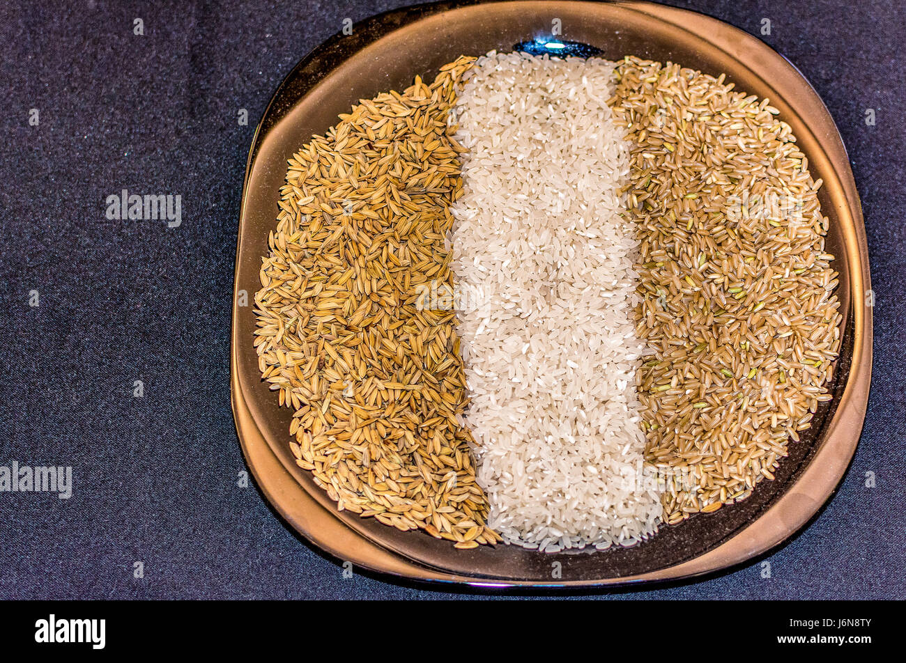 Bowl filled with rice variety Stock Photo