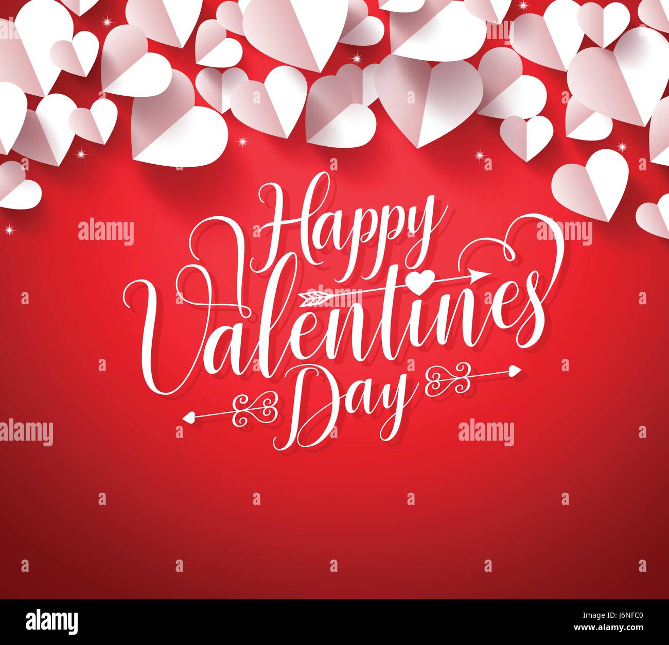 Happy valentines day greetings typography in red background vector with ...