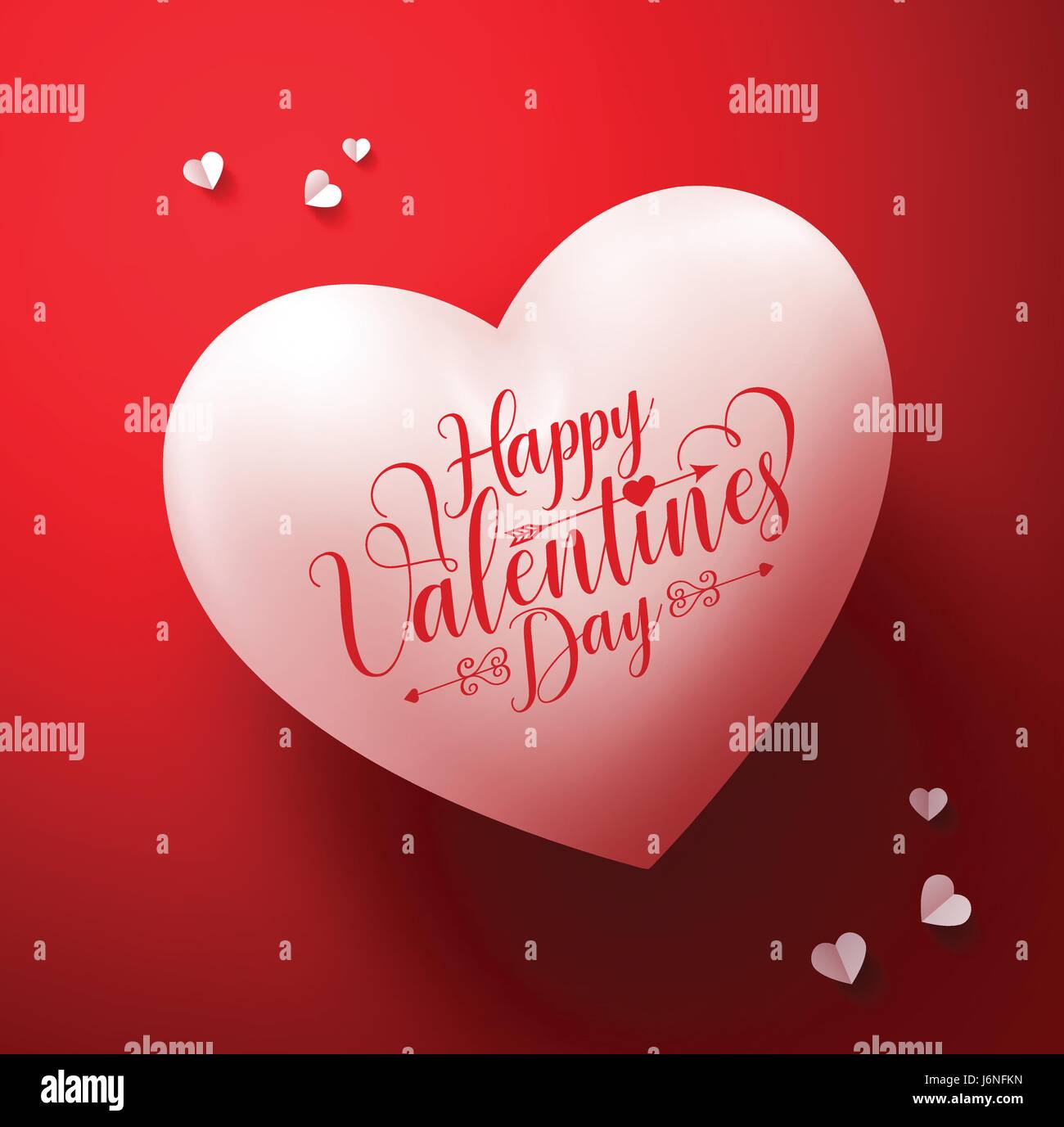 Happy valentines day calligraphy greetings in Vector heart shape with ...