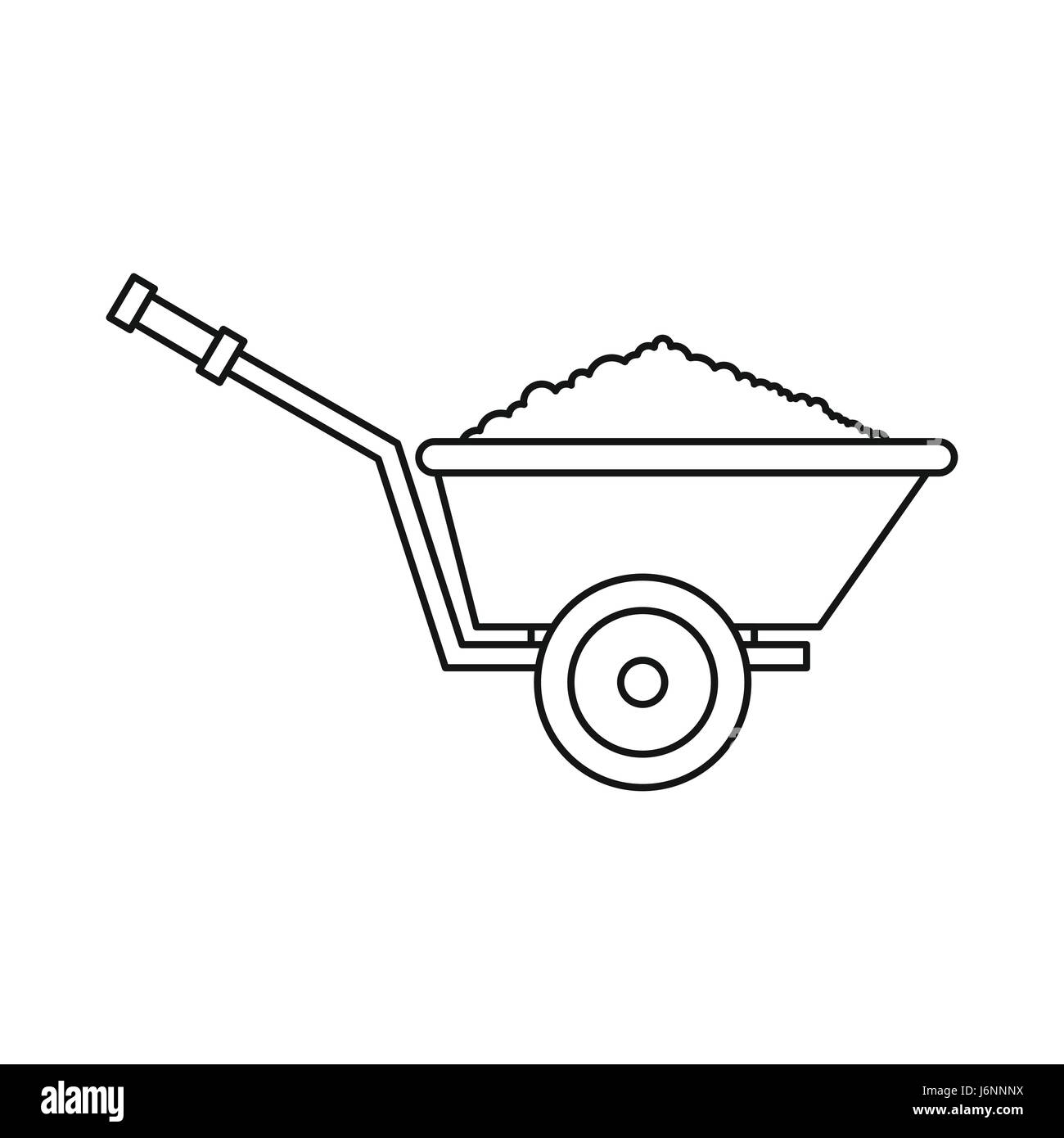 Garden wheelbarrow icon, outline style Stock Vector Image & Art - Alamy