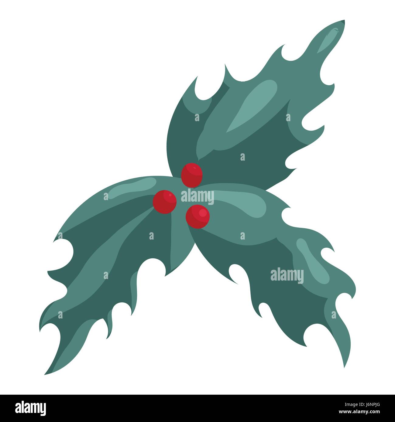 Holly berry Christmas symbol icon, cartoon style Stock Vector Image ...