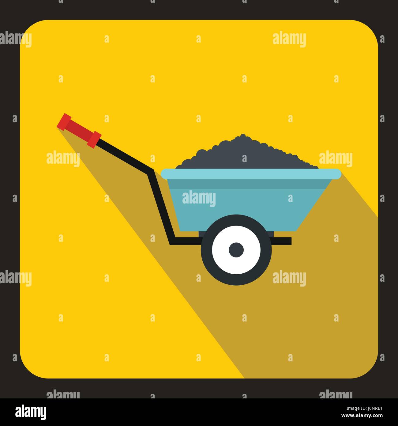 Wheelbarrow with ground icon, flat style Stock Vector Image & Art - Alamy