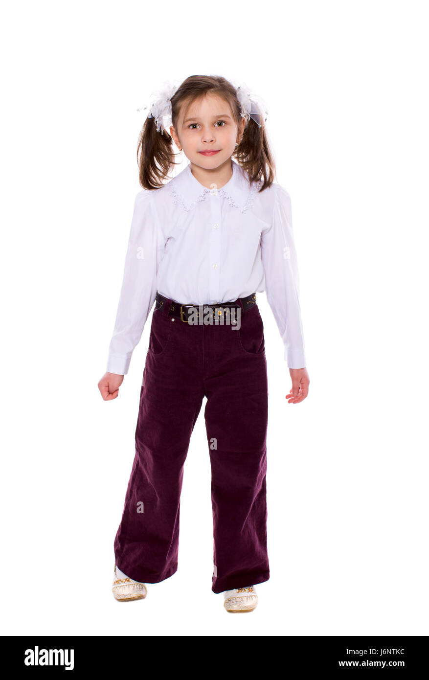 portrait of cheerful Little Girl isolated on white Stock Photo - Alamy