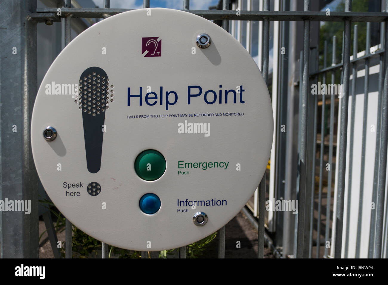 Help Point at Templecoombe Station Somerset Stock Photo