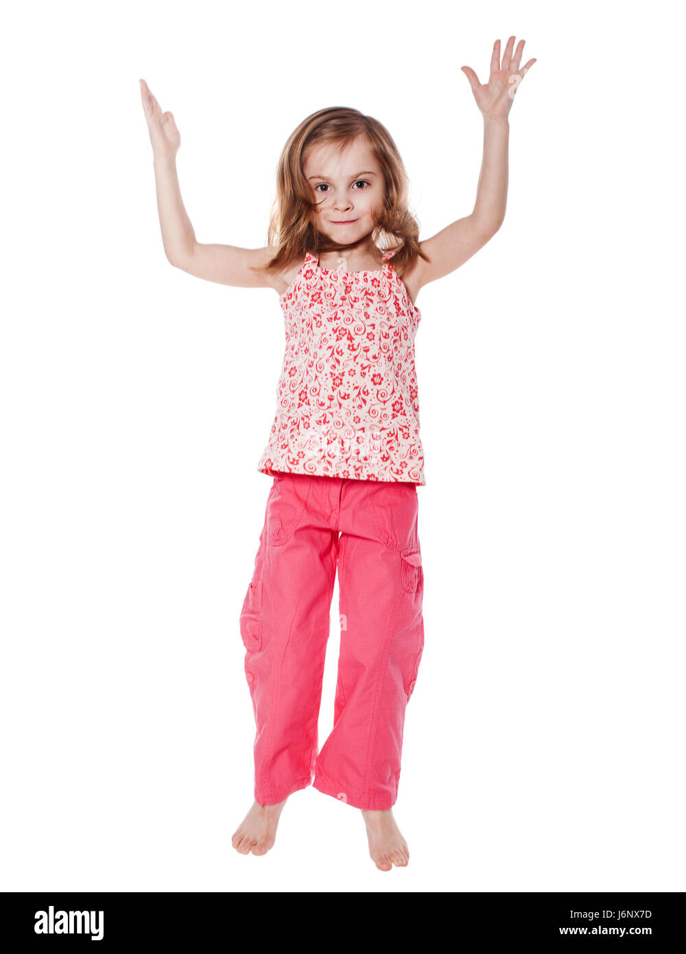 portrait of cheerful Little Girl isolated on white Stock Photo - Alamy