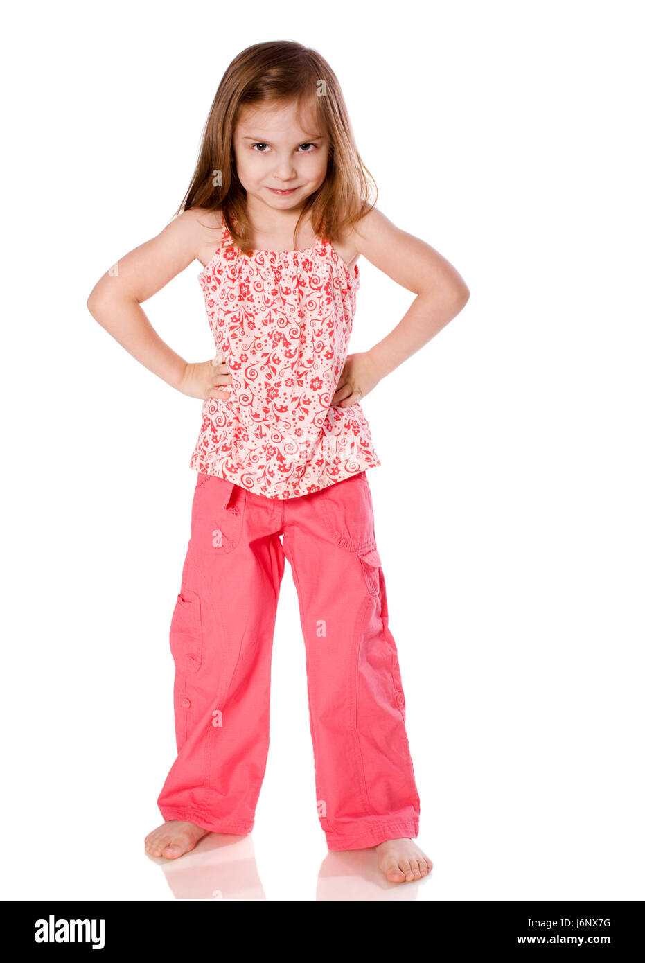 portrait of cheerful Little Girl isolated on white Stock Photo - Alamy