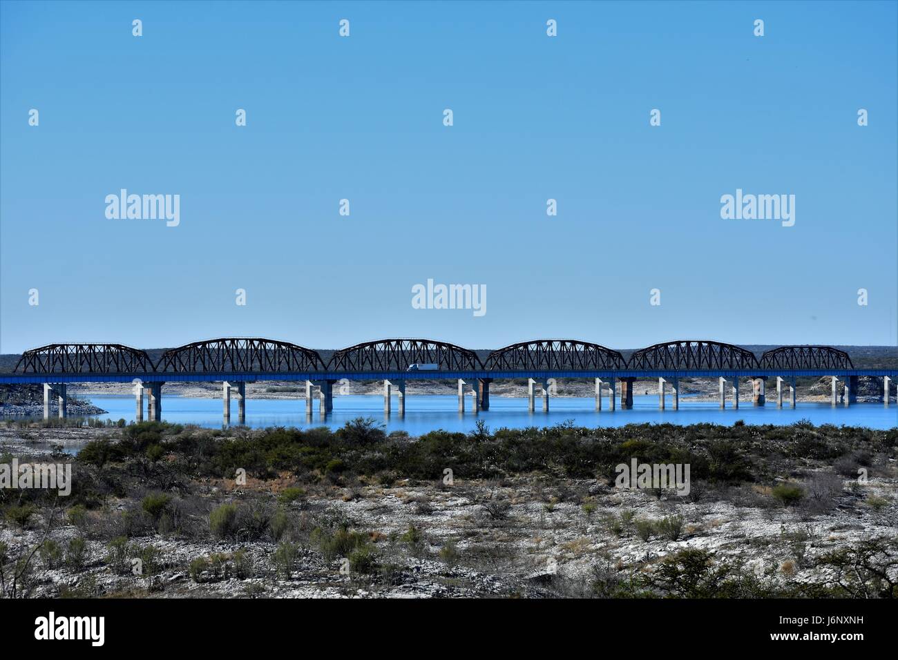 Bridges over Lake Amistad Stock Photo
