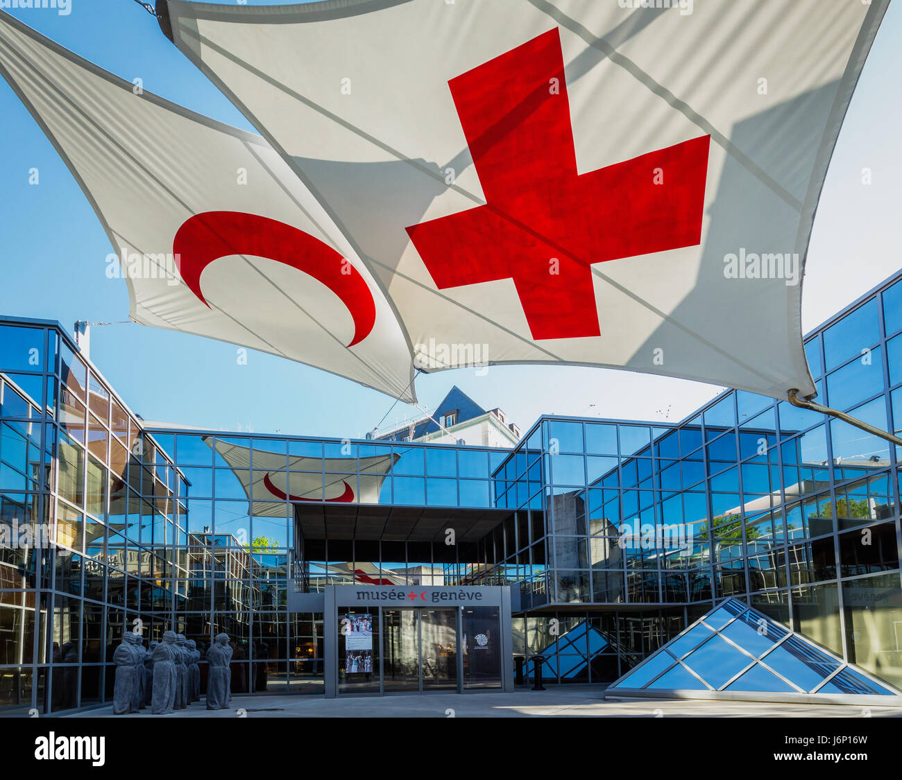 Entrance to the international red cross and red crescent museum, Geneva, Switzerland Stock Photo