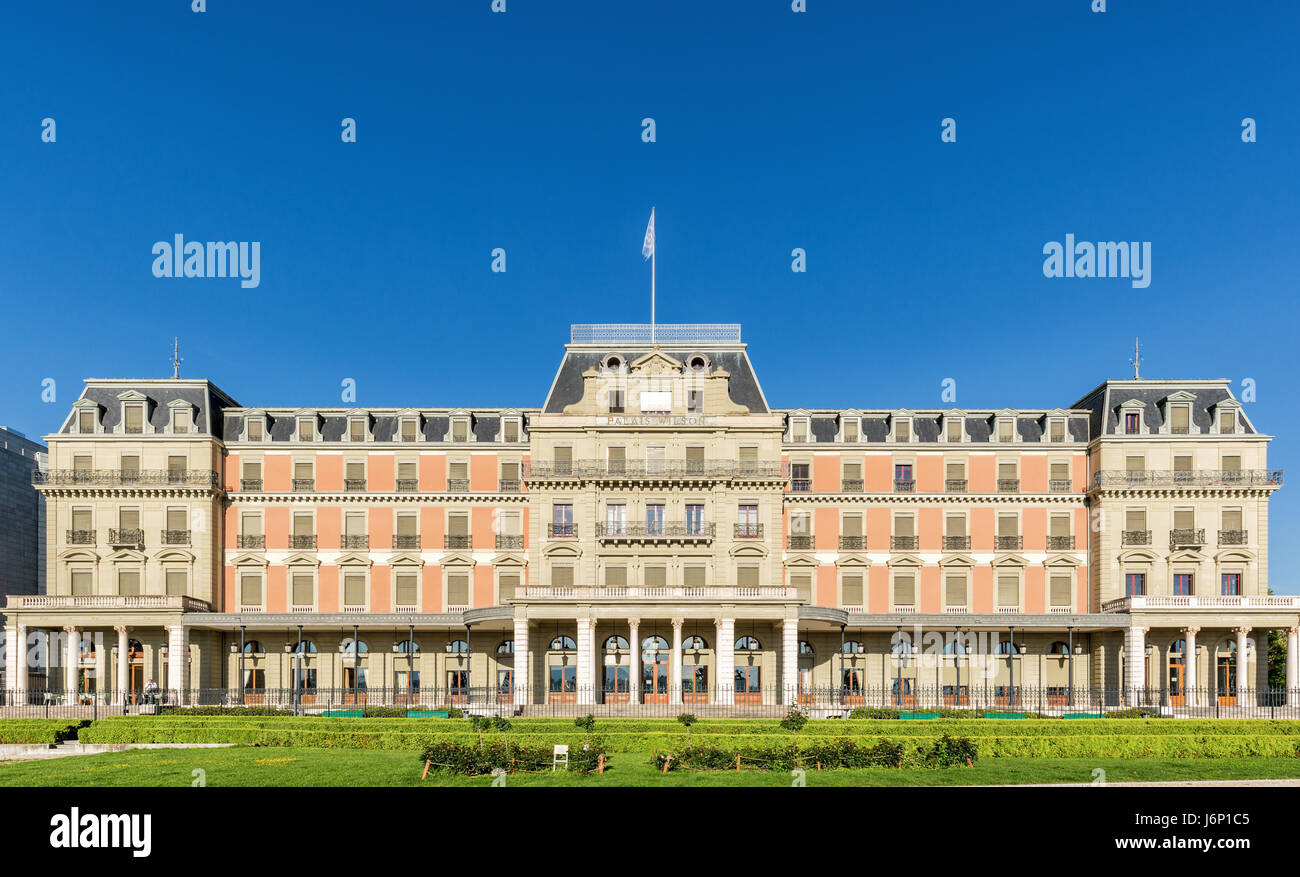 Palais Wilson, headquarters of the Office of the United Nations High Commissioner for Human Rights, OHCHR, Geneva, Switzerland Stock Photo