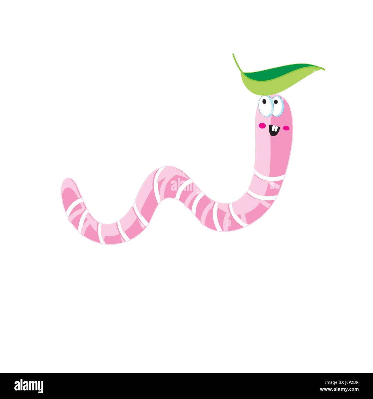 Vector сartoon icon of pink worm Stock Vector