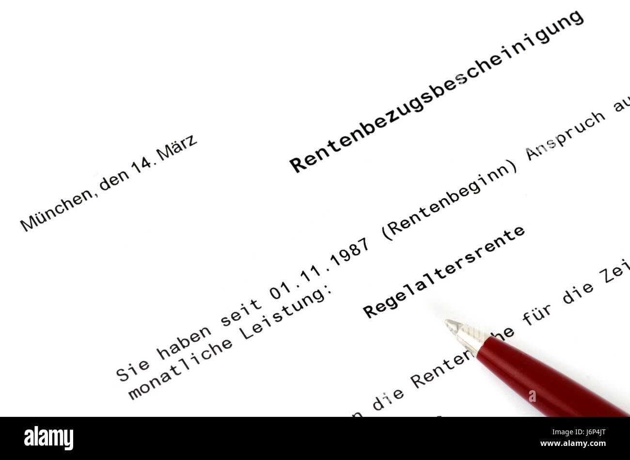 Rentenbezugsbescheinigung hi-res stock photography and images - Alamy