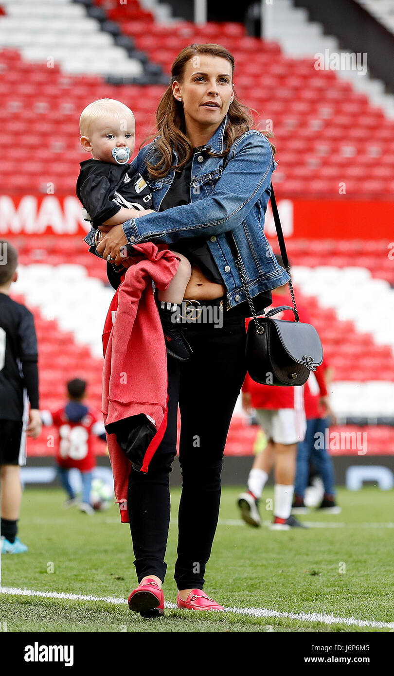Coleen Rooney with son Kit after the Premier League match at Old