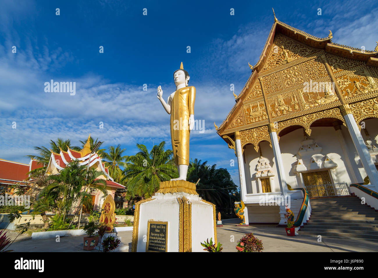 Wat Pha That Luang, Vientiane, Laos. Stock Photo