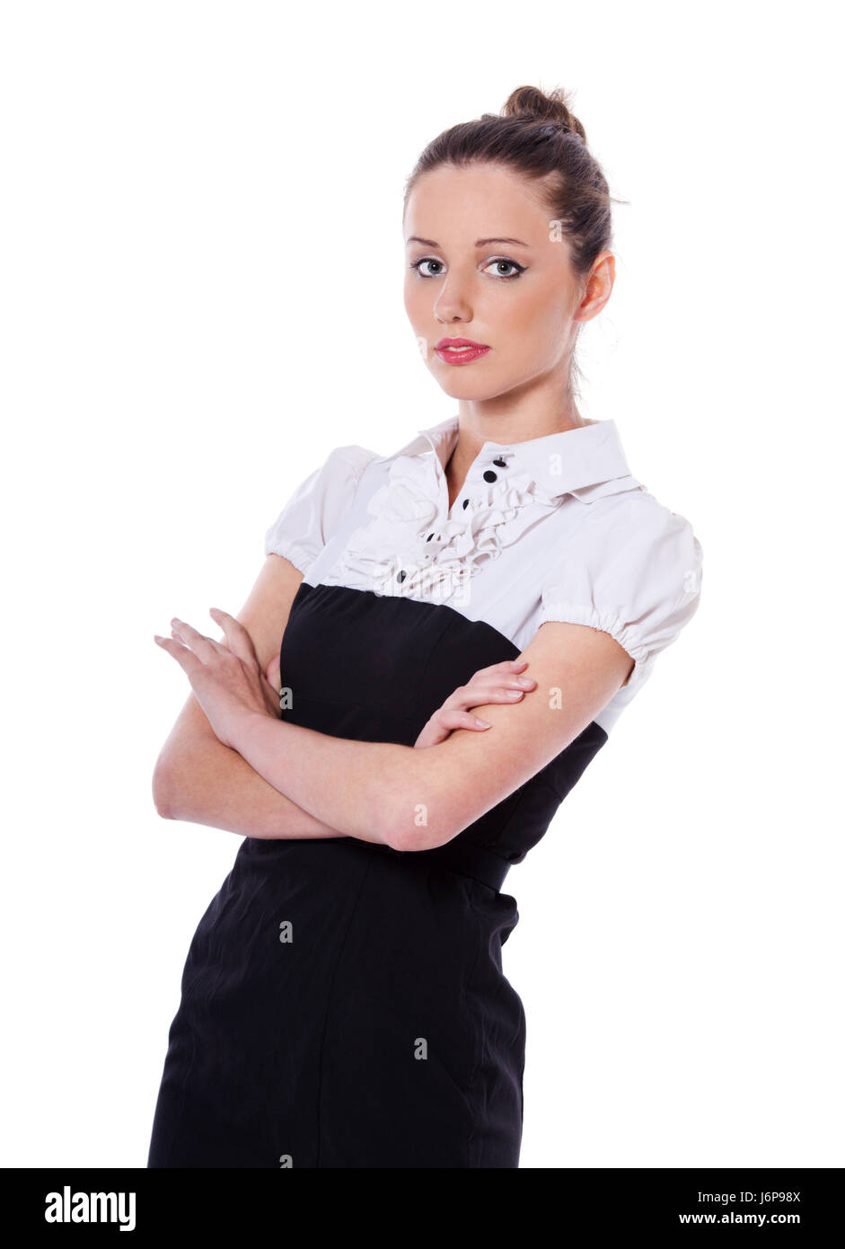 Young business woman portrait isolated on white Stock Photo - Alamy
