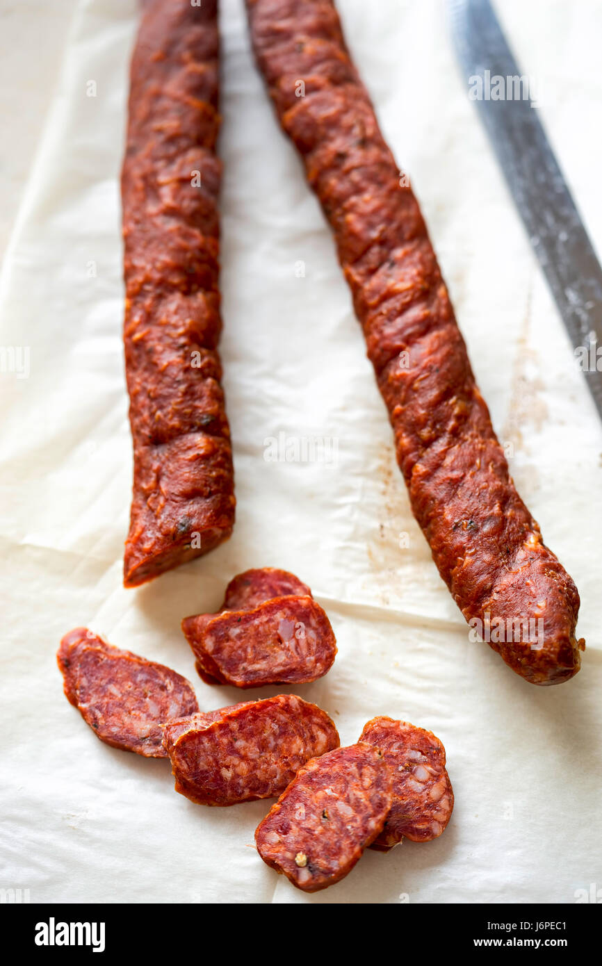 Smoked pork sausage Stock Photo Alamy