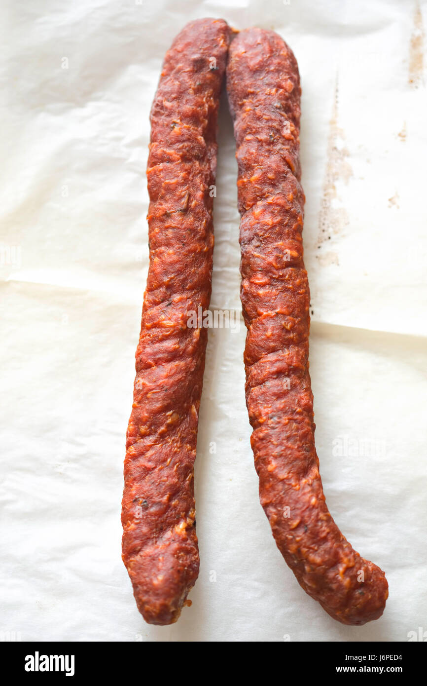 Smoked pork sausage Stock Photo Alamy