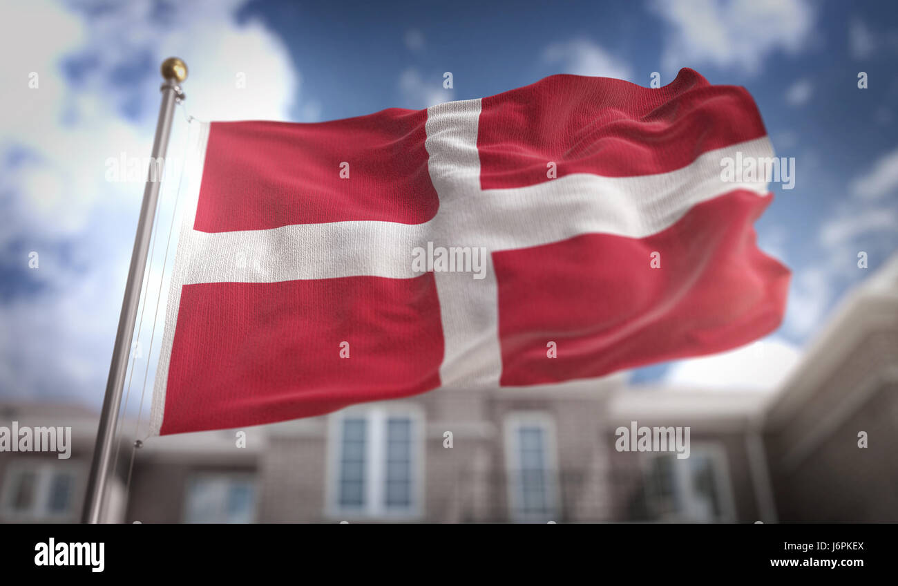 Sovereign Military Order of Malta Flag 3D Rendering on Blue Sky Building Background Stock Photo
