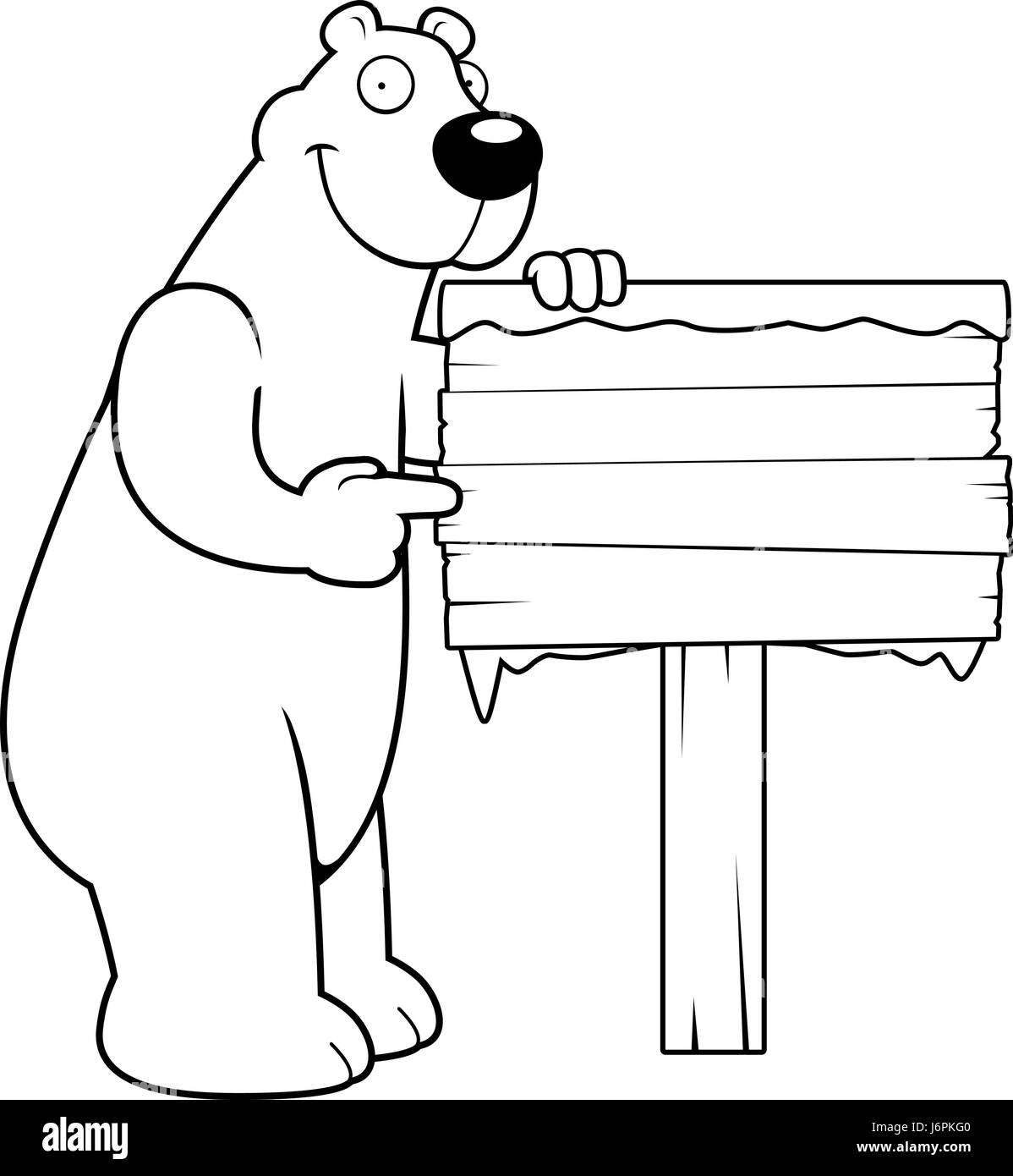 Cartoon happy polar bear Black and White Stock Photos & Images - Alamy