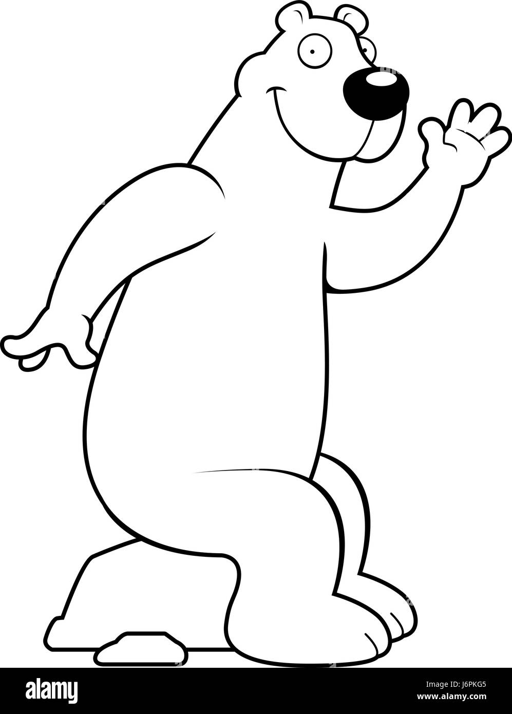 Cartoon happy polar bear Black and White Stock Photos & Images - Alamy