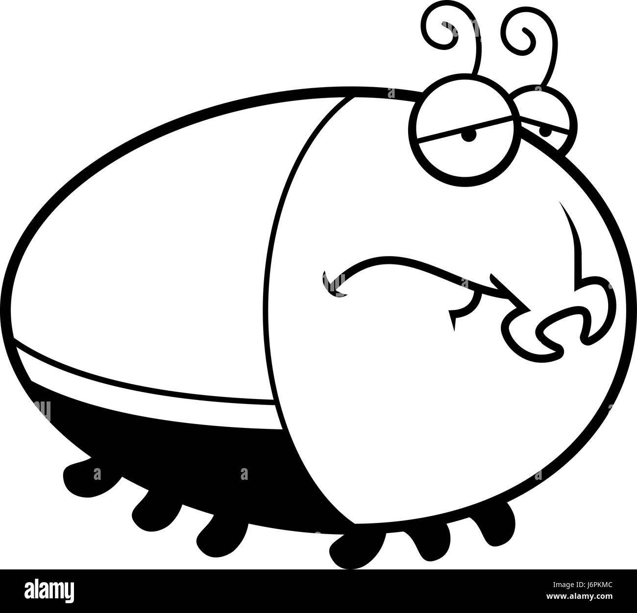 A cartoon illustration of a beetle with a sad expression Stock Vector ...