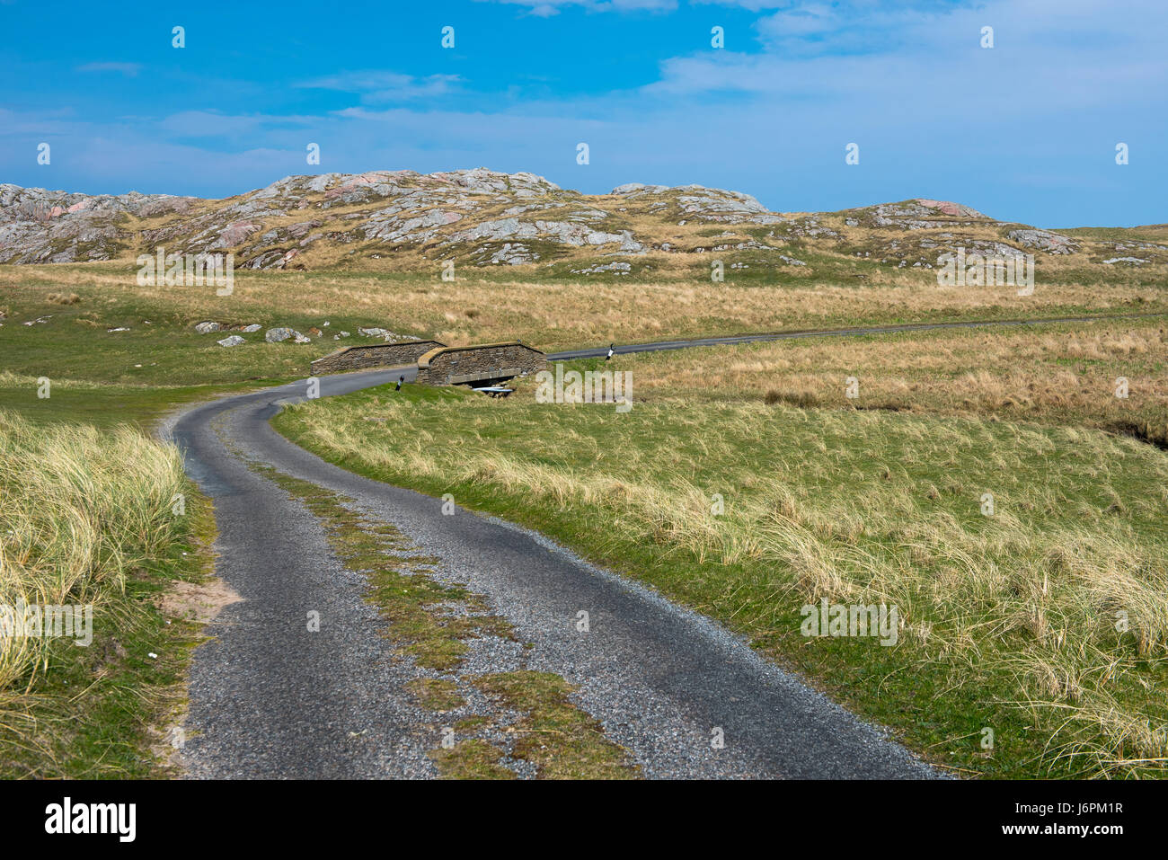 The B8072 on the Inner Hebridean Island of Coll Scotland Stock Photo ...