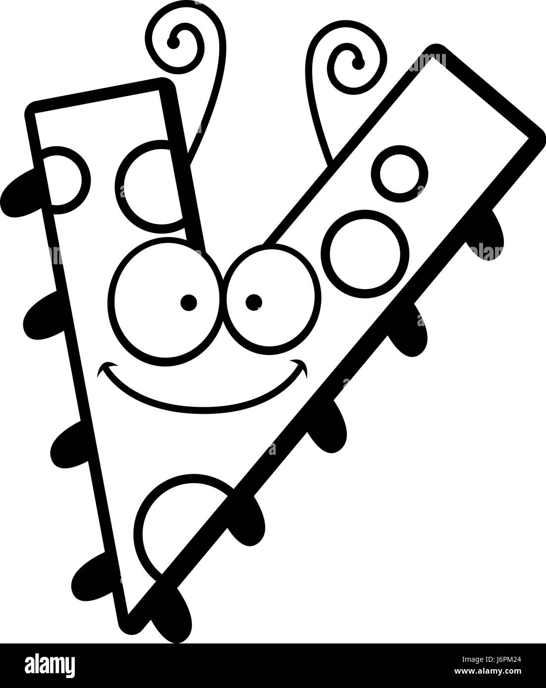 A cartoon illustration of the letter V with an insect theme Stock