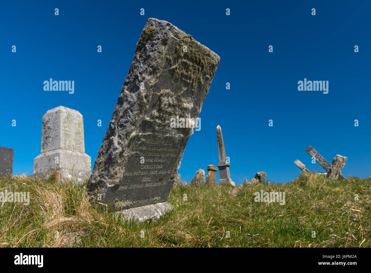 Burial Ground at Crossapol on the Isle of Coll Scotland Stock Photo