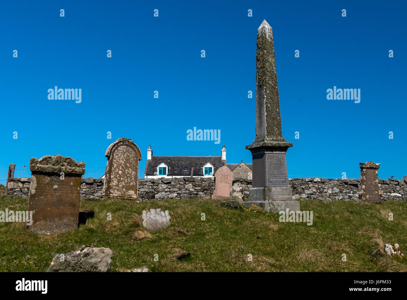 Burial Ground at Crossapol on the Isle of Coll Scotland Stock Photo