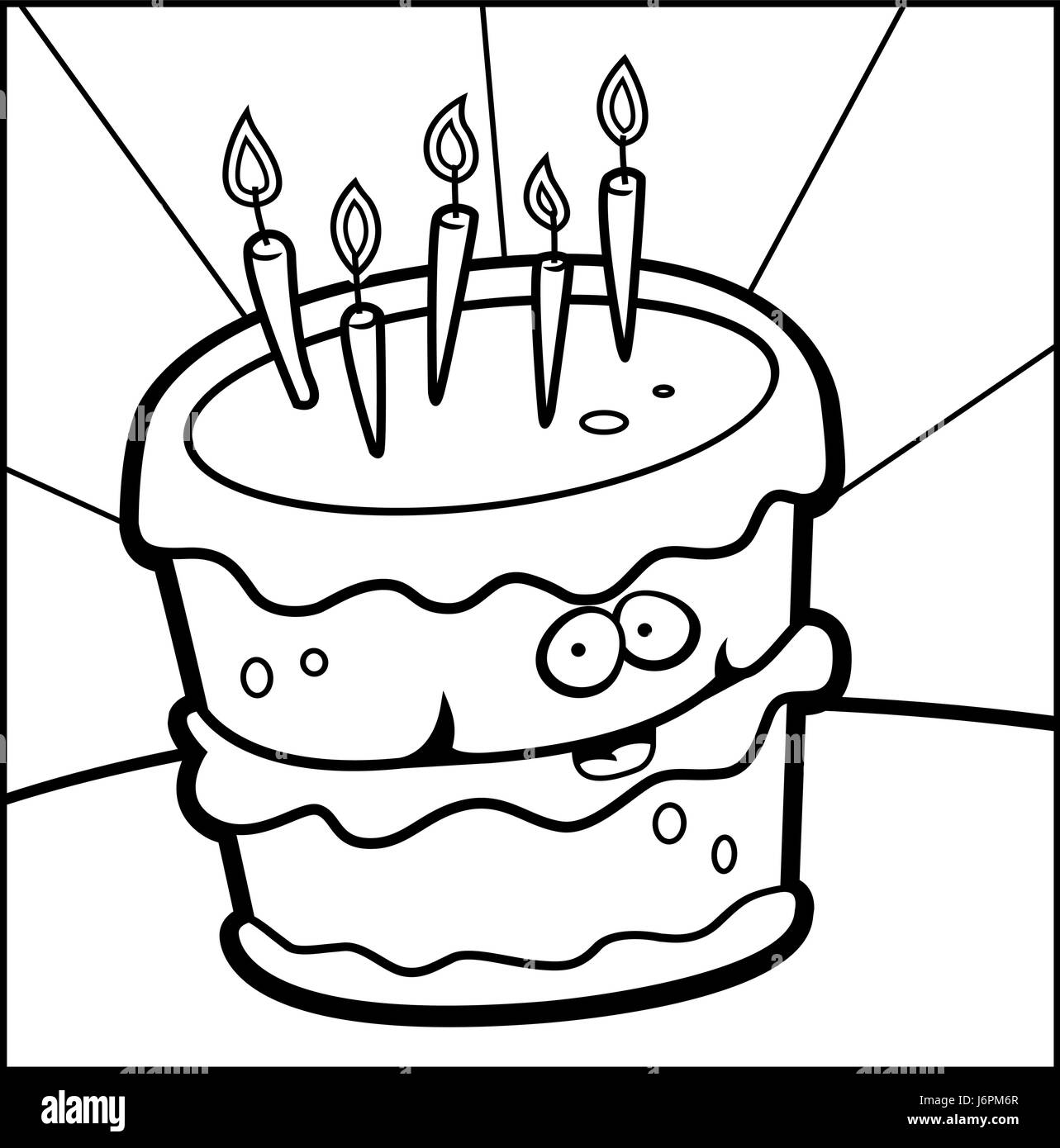 A Happy Cartoon Birthday Cake With Candles Stock Vector Image Art Alamy A Happy Cartoon Birthday Cake With Candles Stock Vector Image Art Alamy