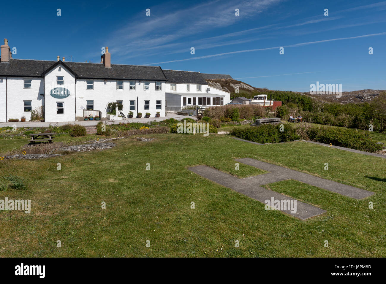 The Isle of Coll Hotel on the Inner Hebridean Isle of Coll Stock Photo