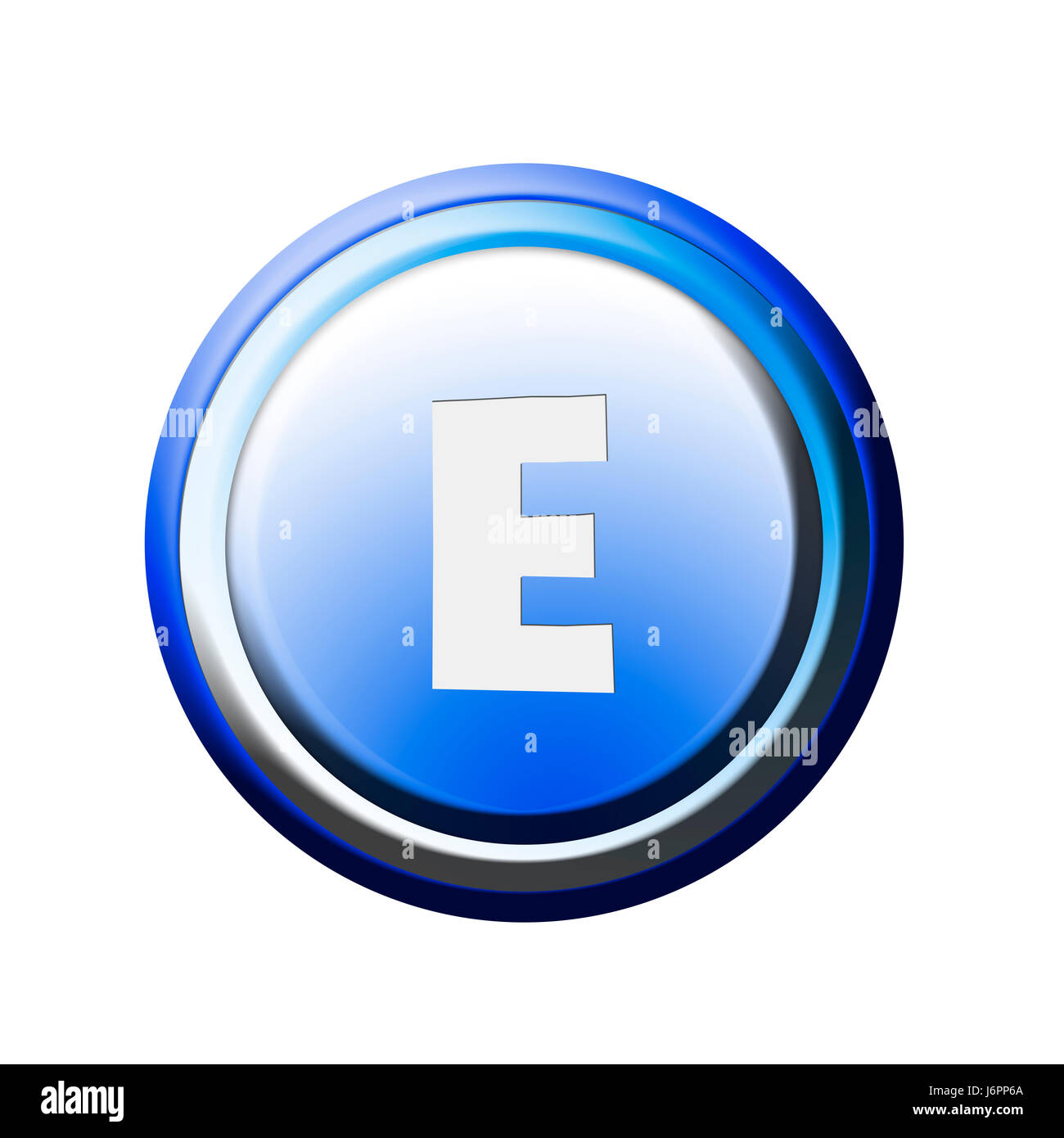 button with letter e Stock Photo