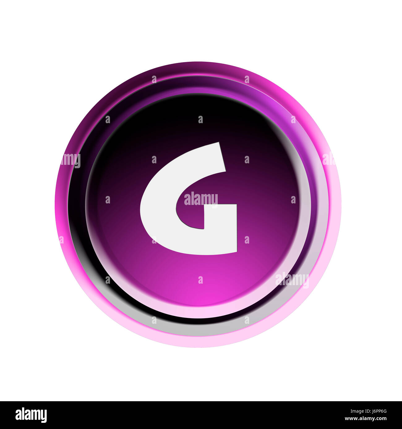 button with the letter g Stock Photo