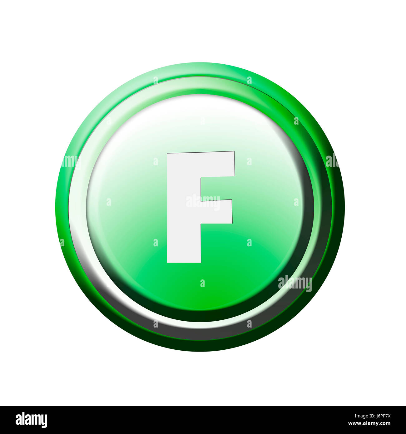 button with letter f Stock Photo