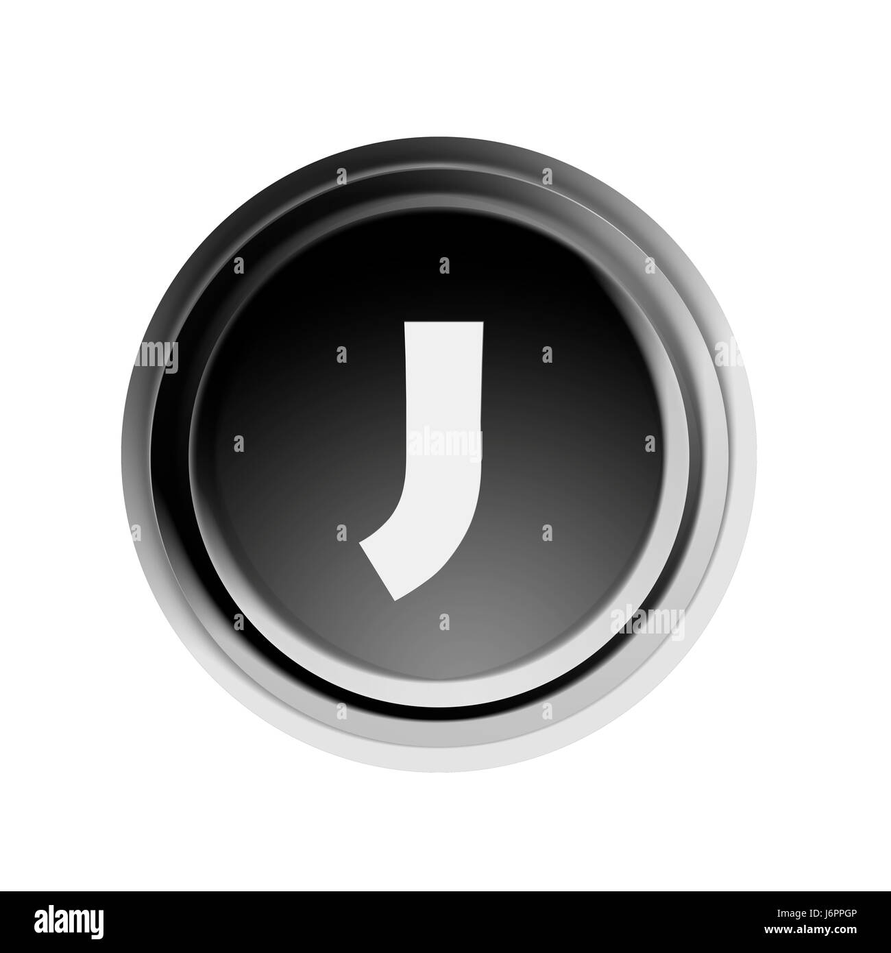 button with letter j Stock Photo