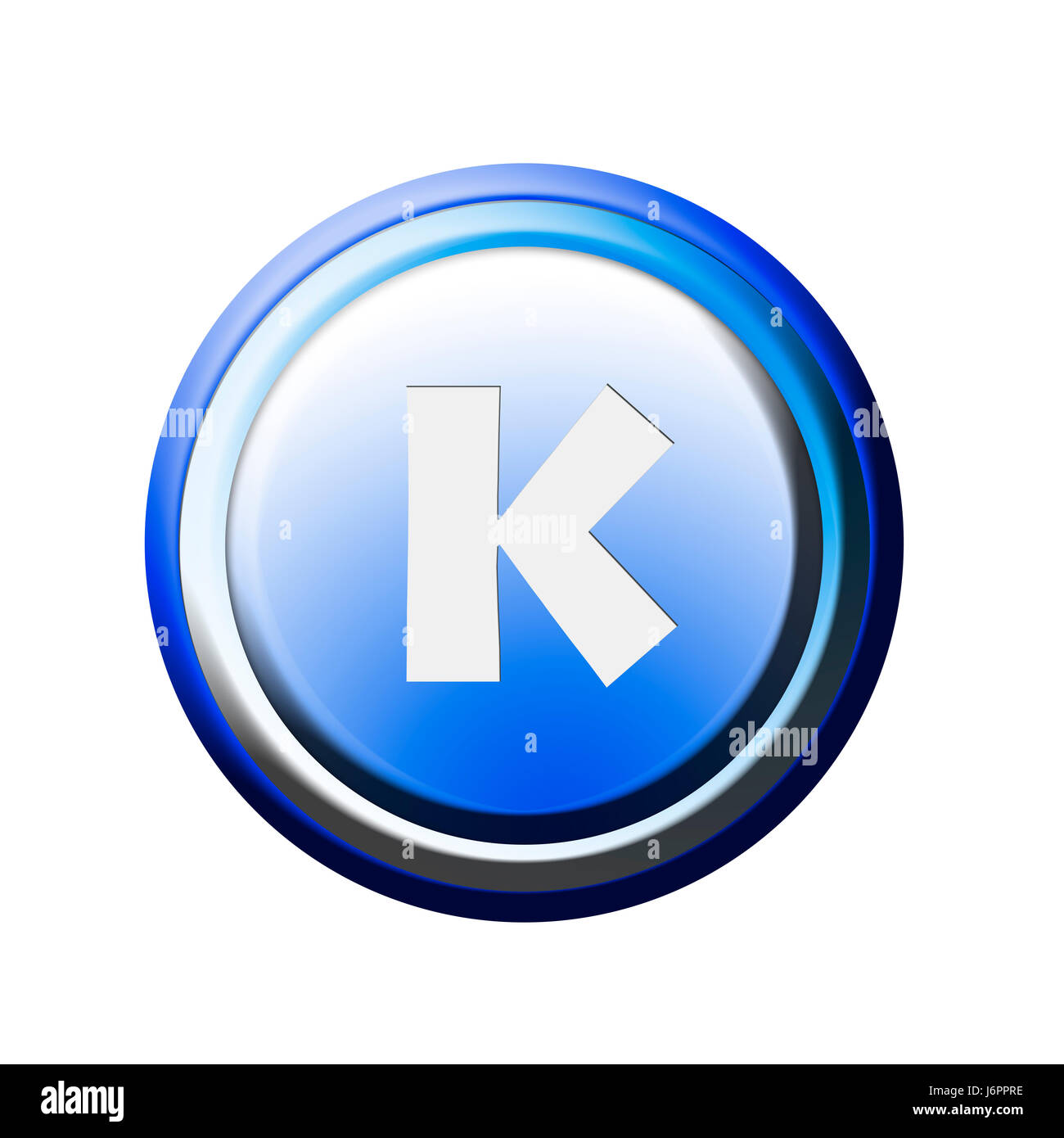 button with letter k Stock Photo