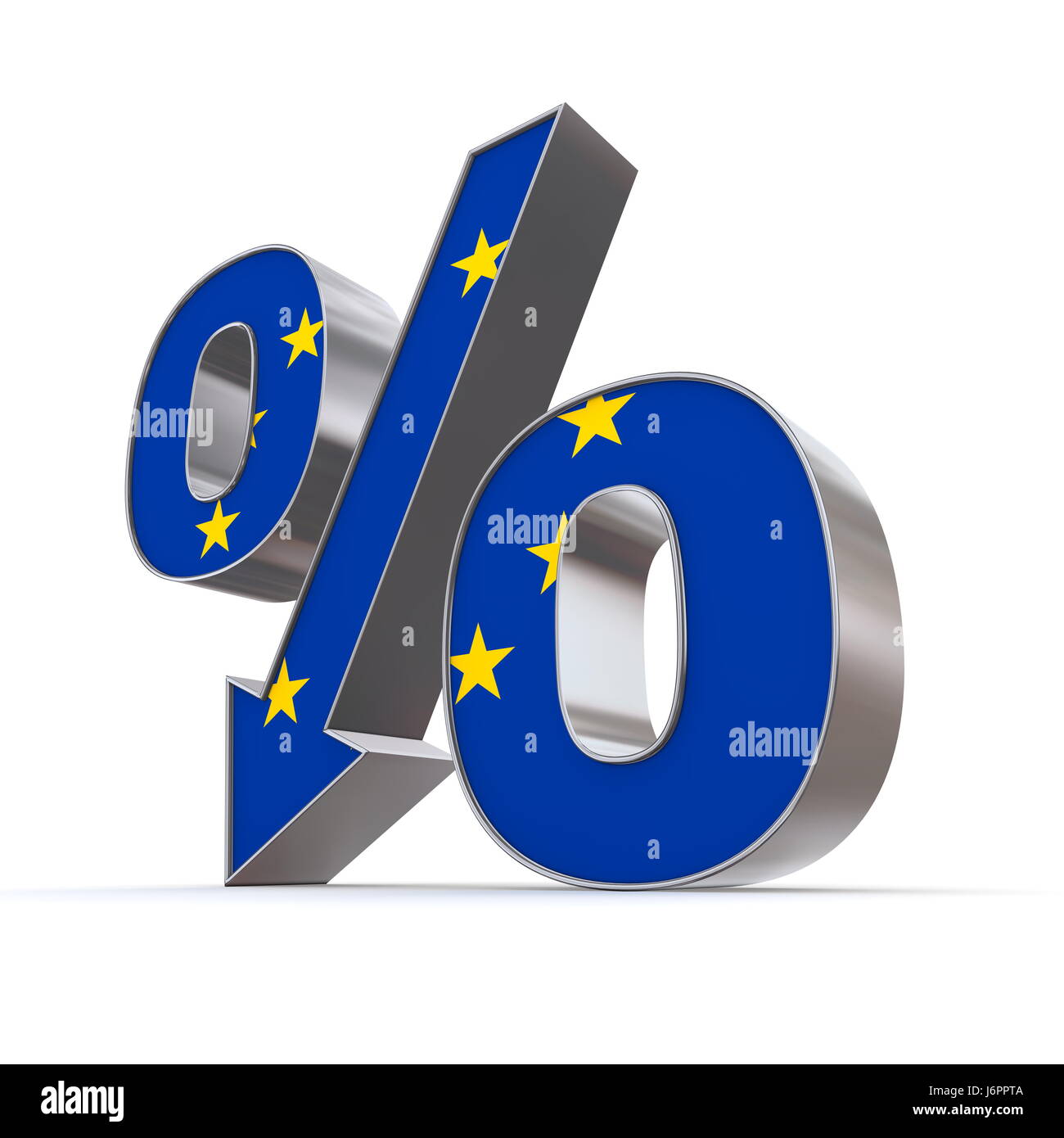 europe flag down metallic sign percent pictogram symbol pictograph