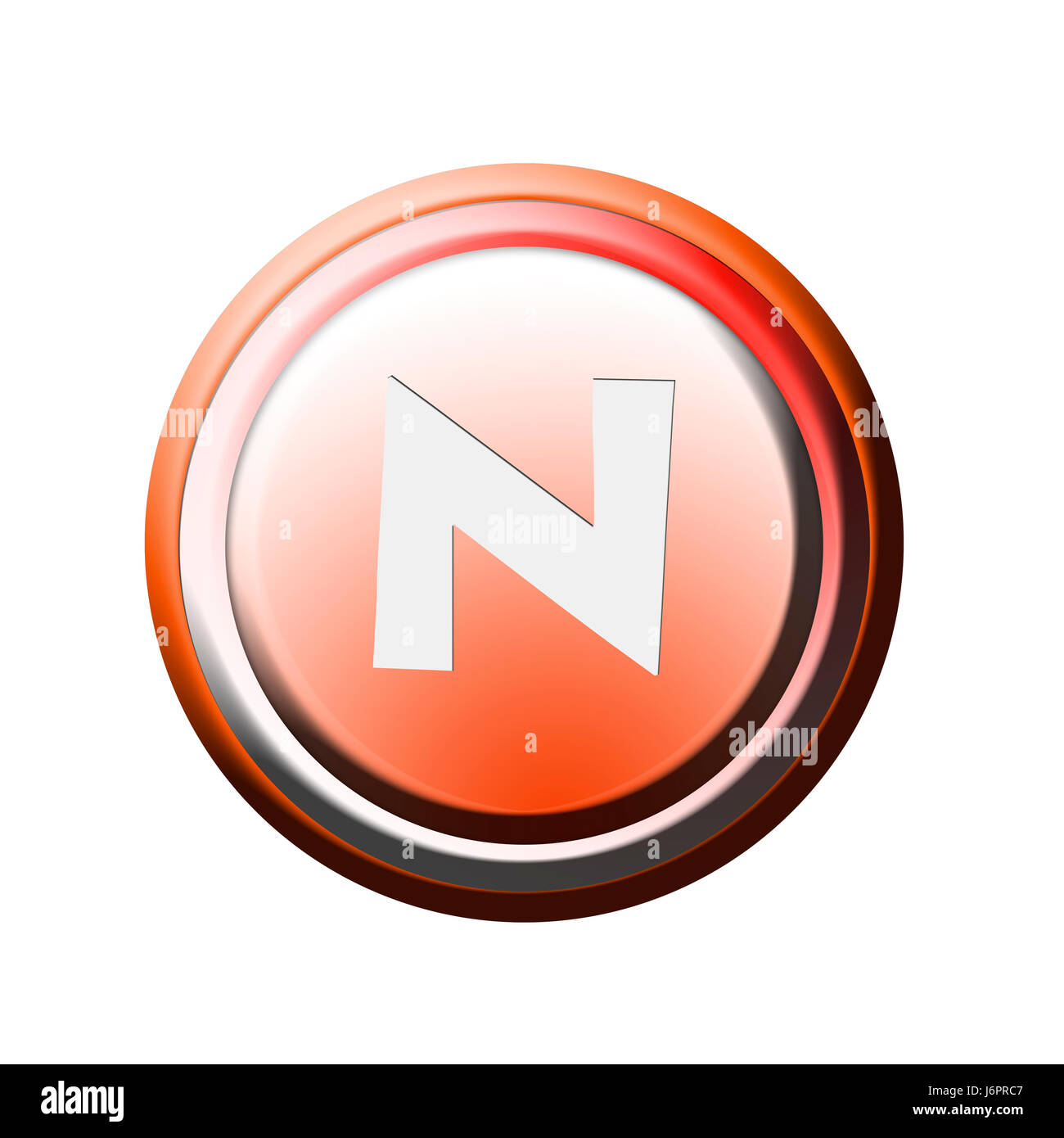 button with letter n Stock Photo