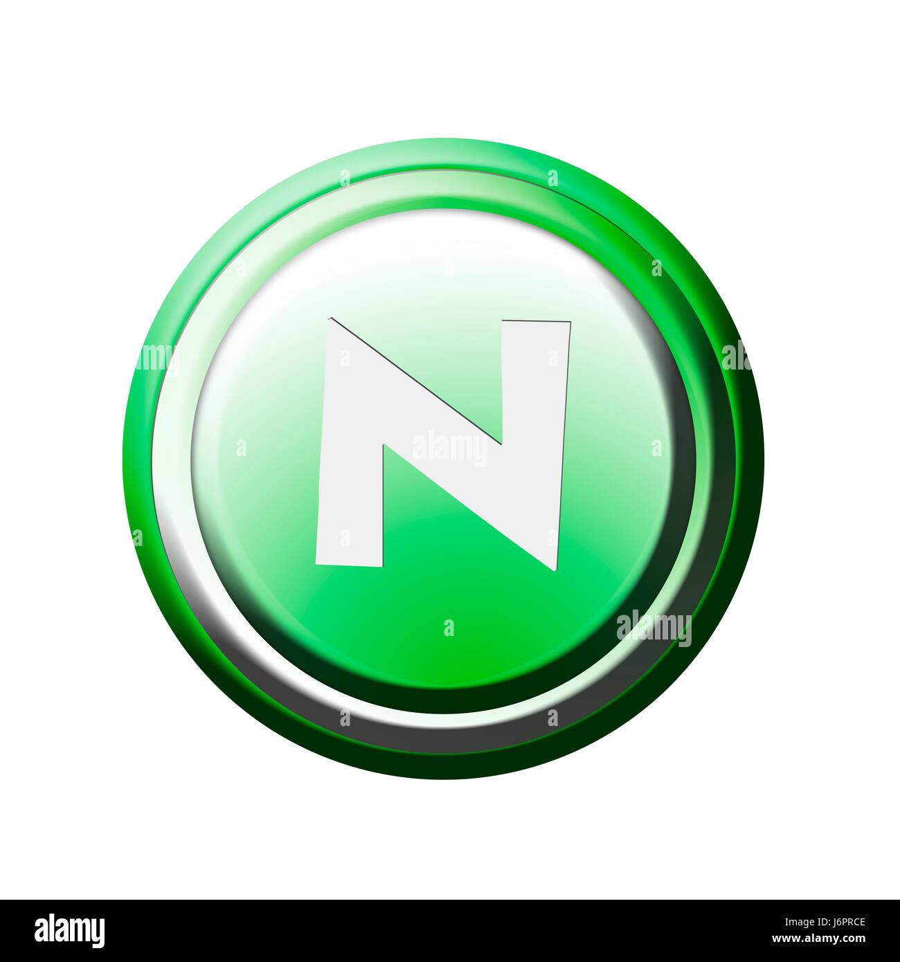 button with letter n Stock Photo