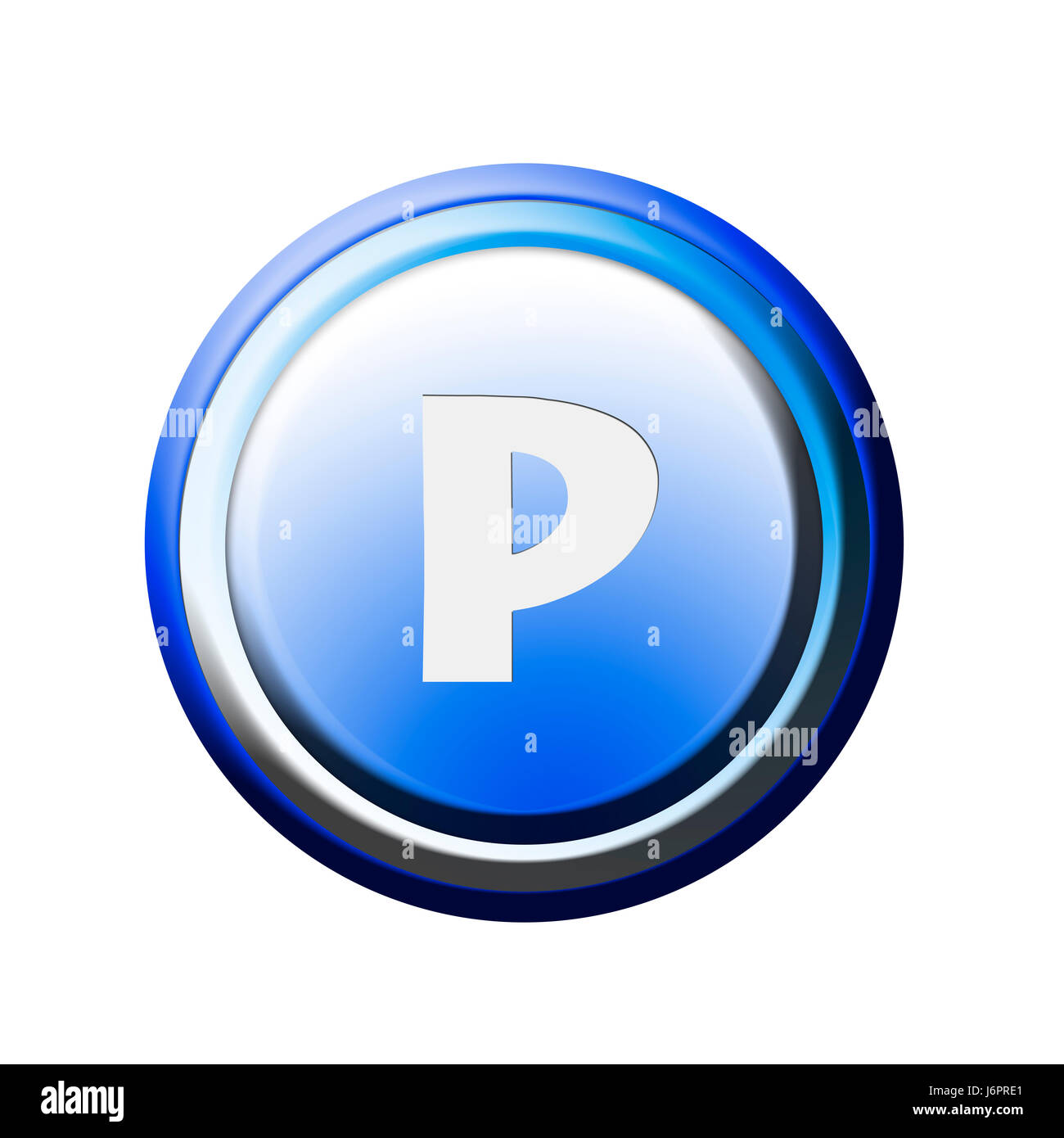 button with letter p Stock Photo