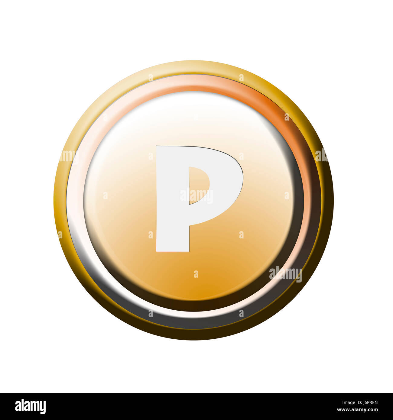 button with letter p Stock Photo